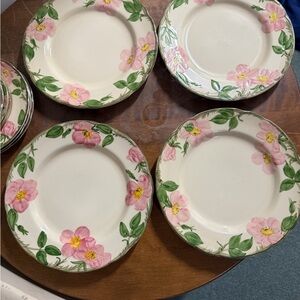 Set of 4- Vintage Franciscan Earthenware "Desert Rose" Dinner Plate